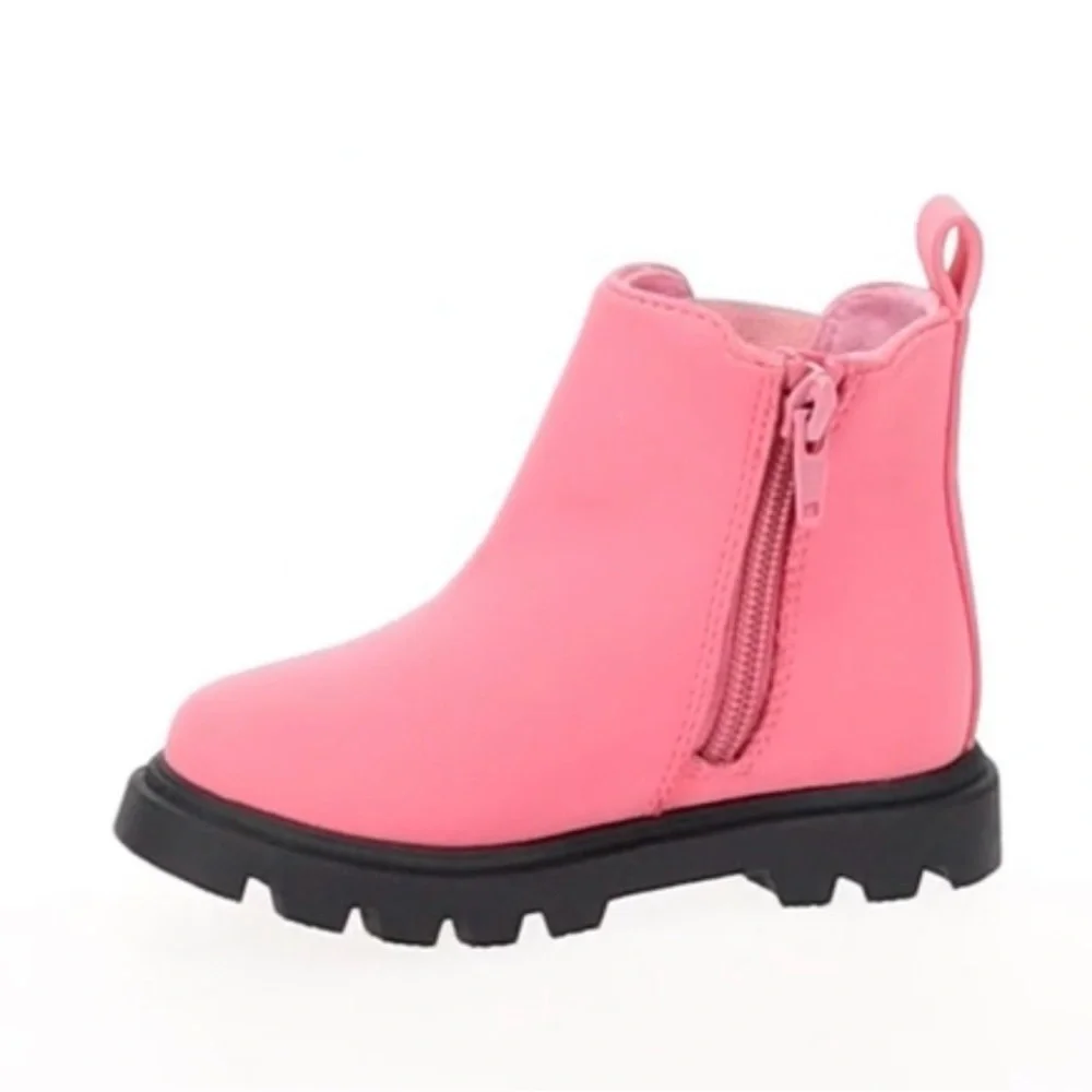 Jumping Beans Girl’s Pink Star-Panel Chelsea Boot Size 8